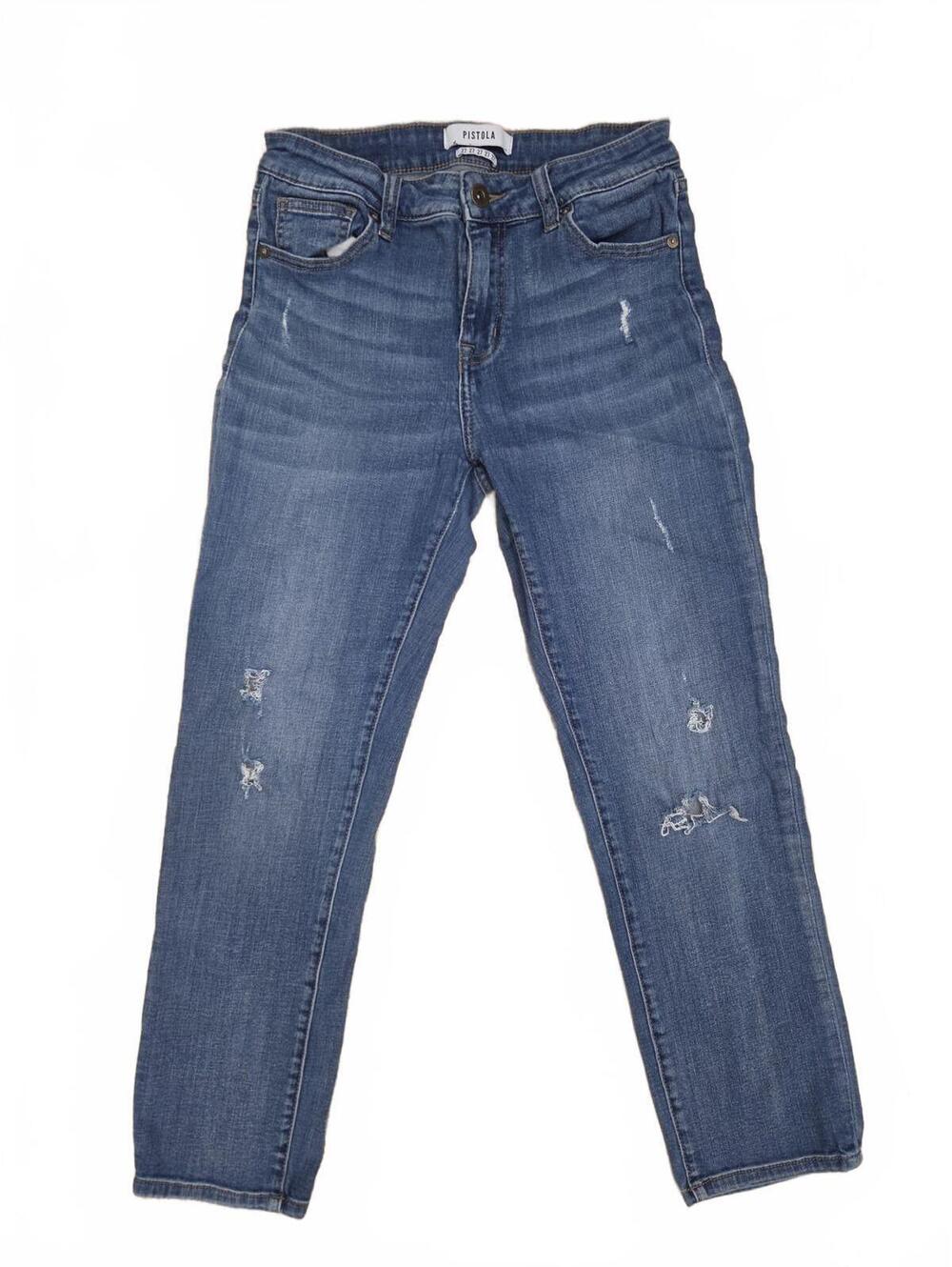 Pistola Light Wash Distressed Stretch Denim Jeans Womens Size 27